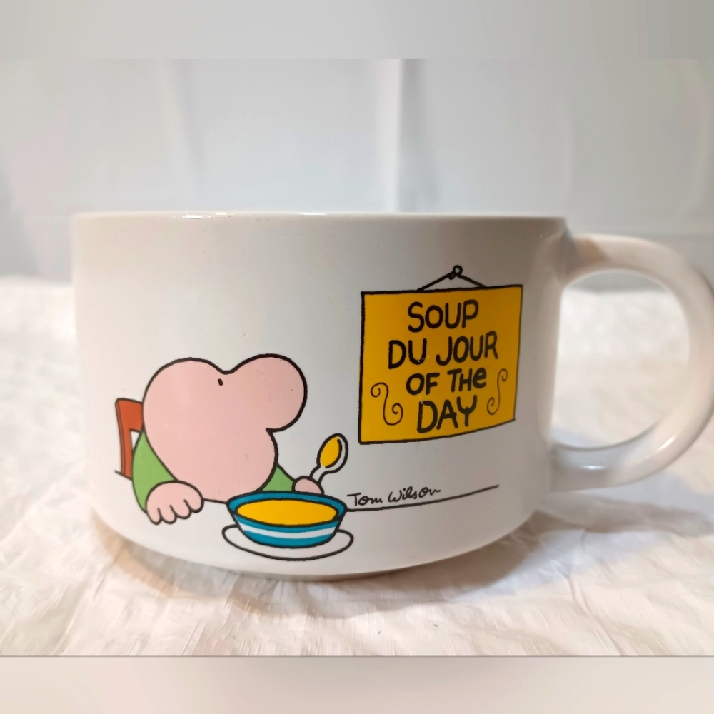 Ziggy 1980s Soup Mug ‘Soup du Jour of the Day’ Tom Wilson vintage Mug